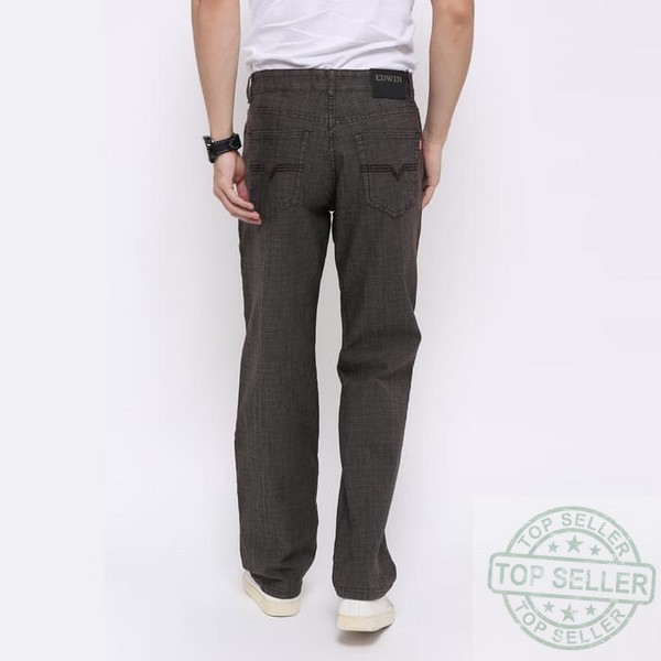 (Celana Murah) Edwin Celana Jeans EDW-115-19 Regular Fit Pria Panjang Coklat - Cokelat Tua, 30 |DXT