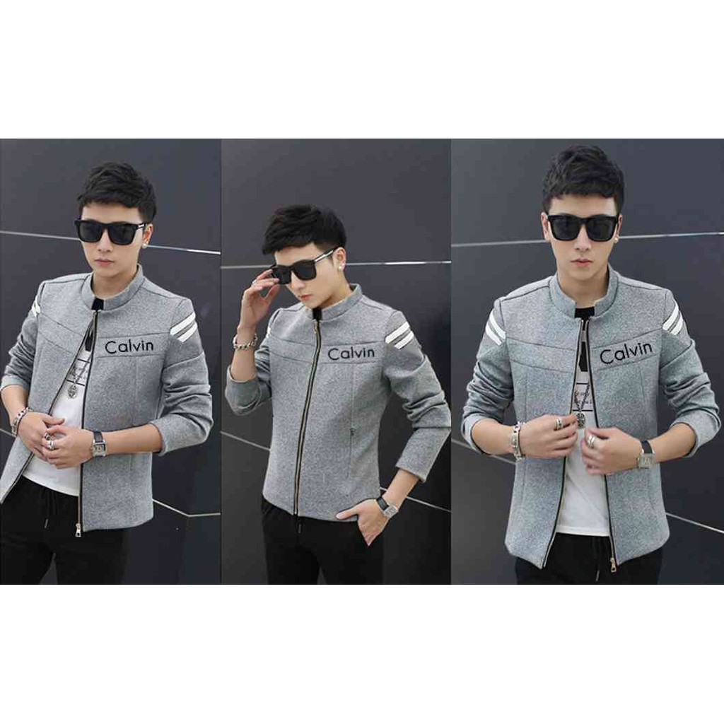 [jaket calvin VL] jaket pria babyterry varian warna