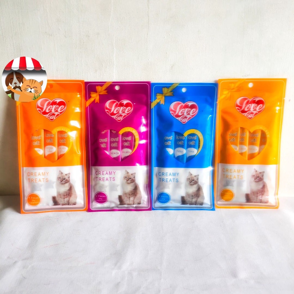 Love Cat Creamy Treats 60gr Cemilan Snack Kucing