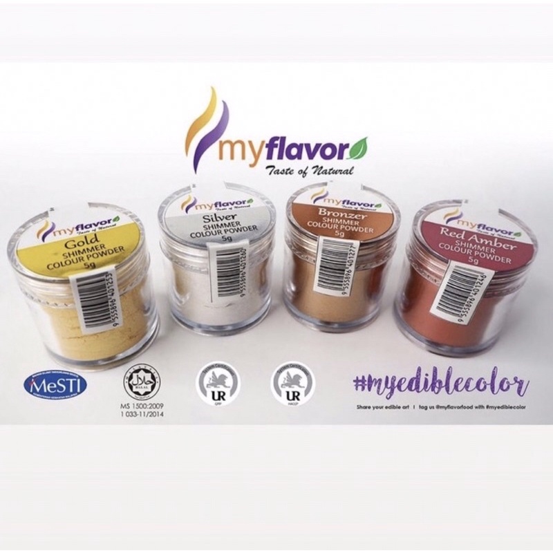 

myflavor halal lustre dust powder/ my flavor glitter makanan, luster dust halal
