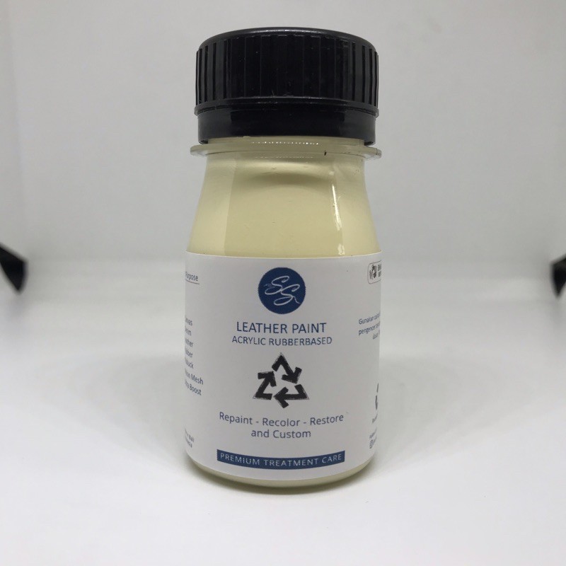 Cat Sepatu Kulit SS Leather Paint - Acrylic Rubber Cat Midsole, Rubber, Boost - Cat Tas Jaket Kulit-Off White