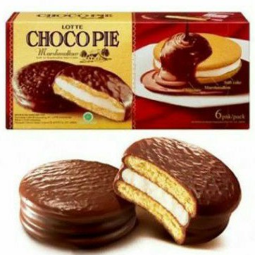 

Lotte CHOCO PIE Marshmallow SOFT CAKE Coklat ( isi 6 pcs / pack).