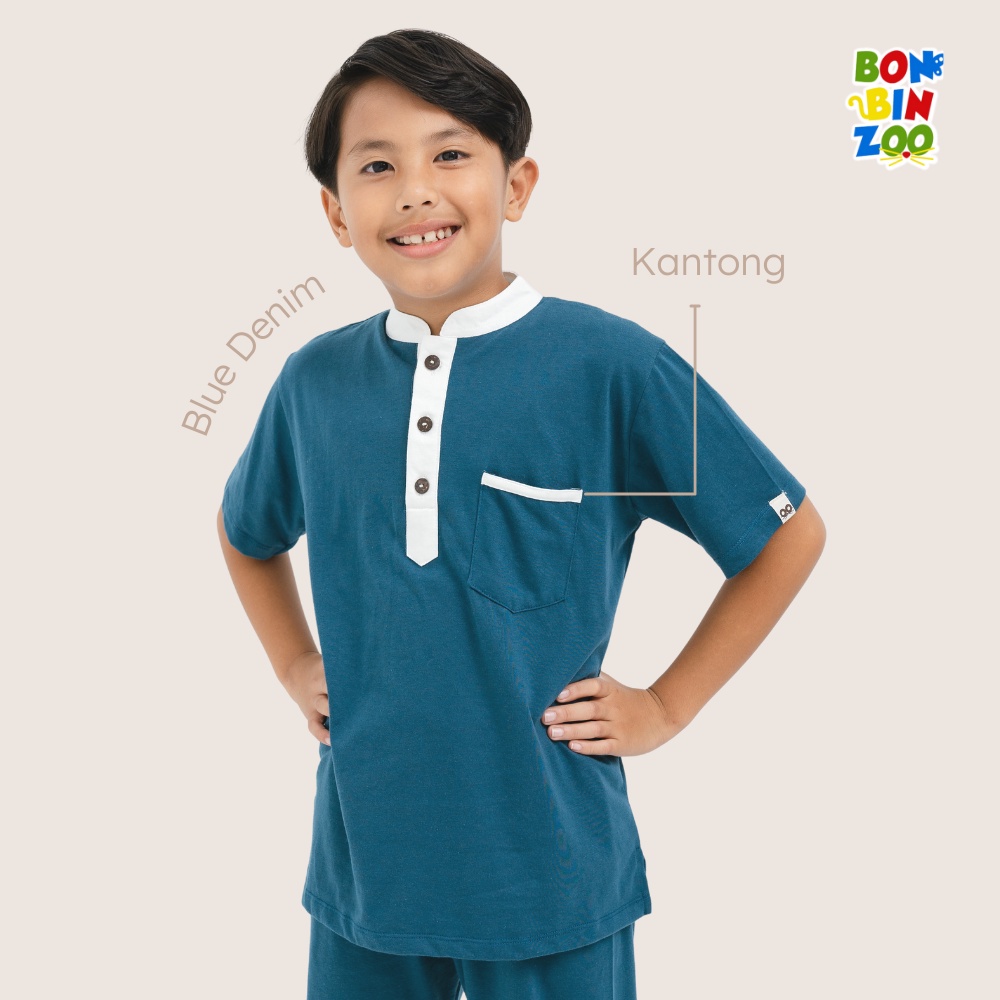 Bonbinzoo Youseff Muslim Koko Set Setelan Baju Muslim Koko Anak Laki-Laki 1-12 Tahun