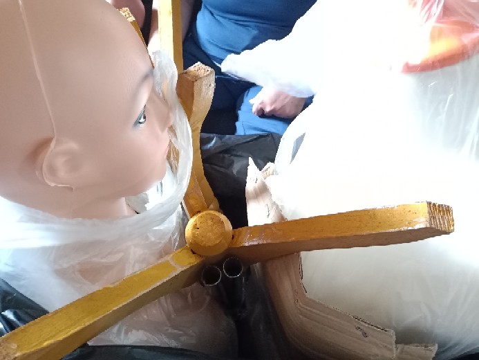 Patung / Manekin Torso Kepala Dewasa + Kaki Kayu / Besi