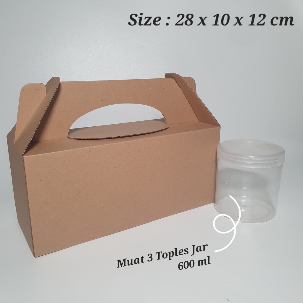 

Kardus Dus Tenteng 3 Toples Jar Tabung Silinder 600ml 800ml Gift Box toples kue kering