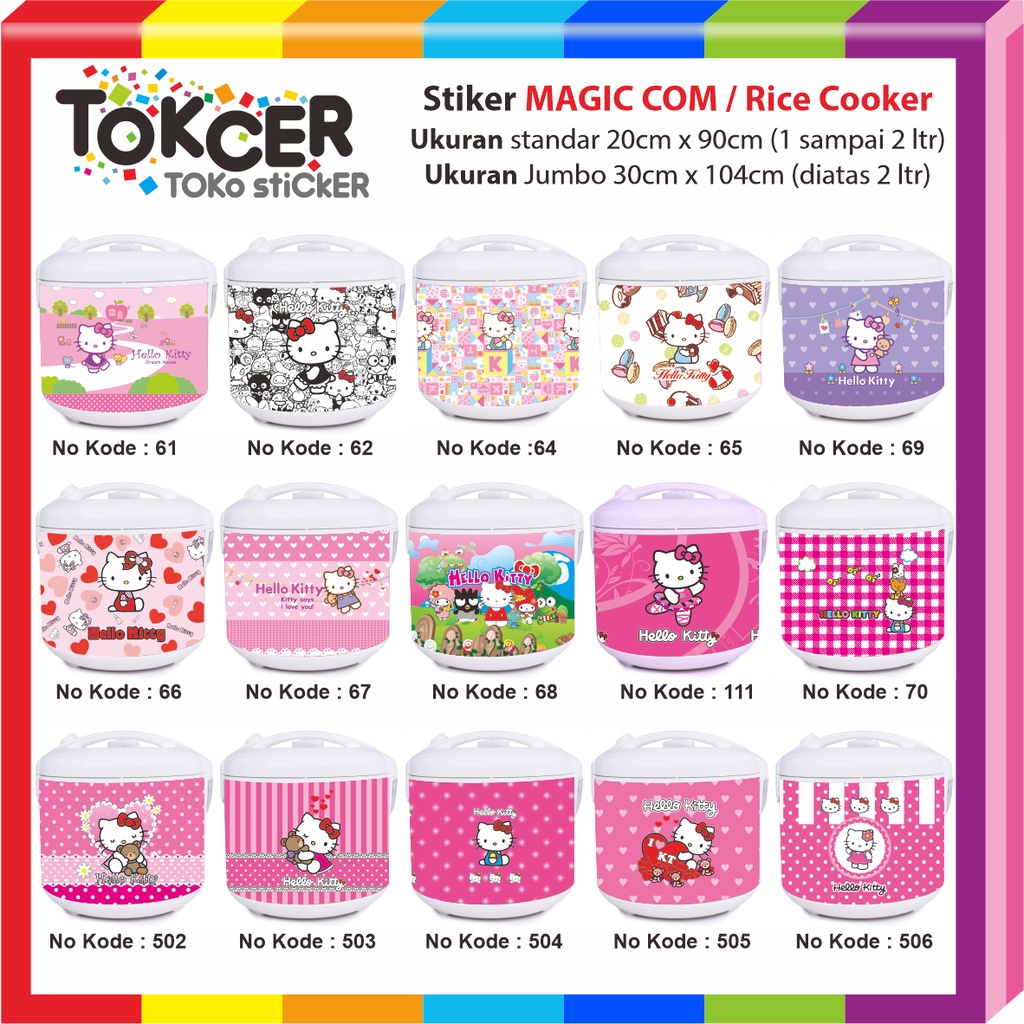 Stiker MAGIC COM / Rice Cooker Motif HELLO KITTY