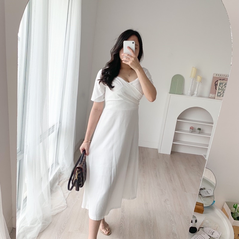 [ LittleBigCloth ] Rosie Midi Dress // Dress Polos Wanita Dress Pesta