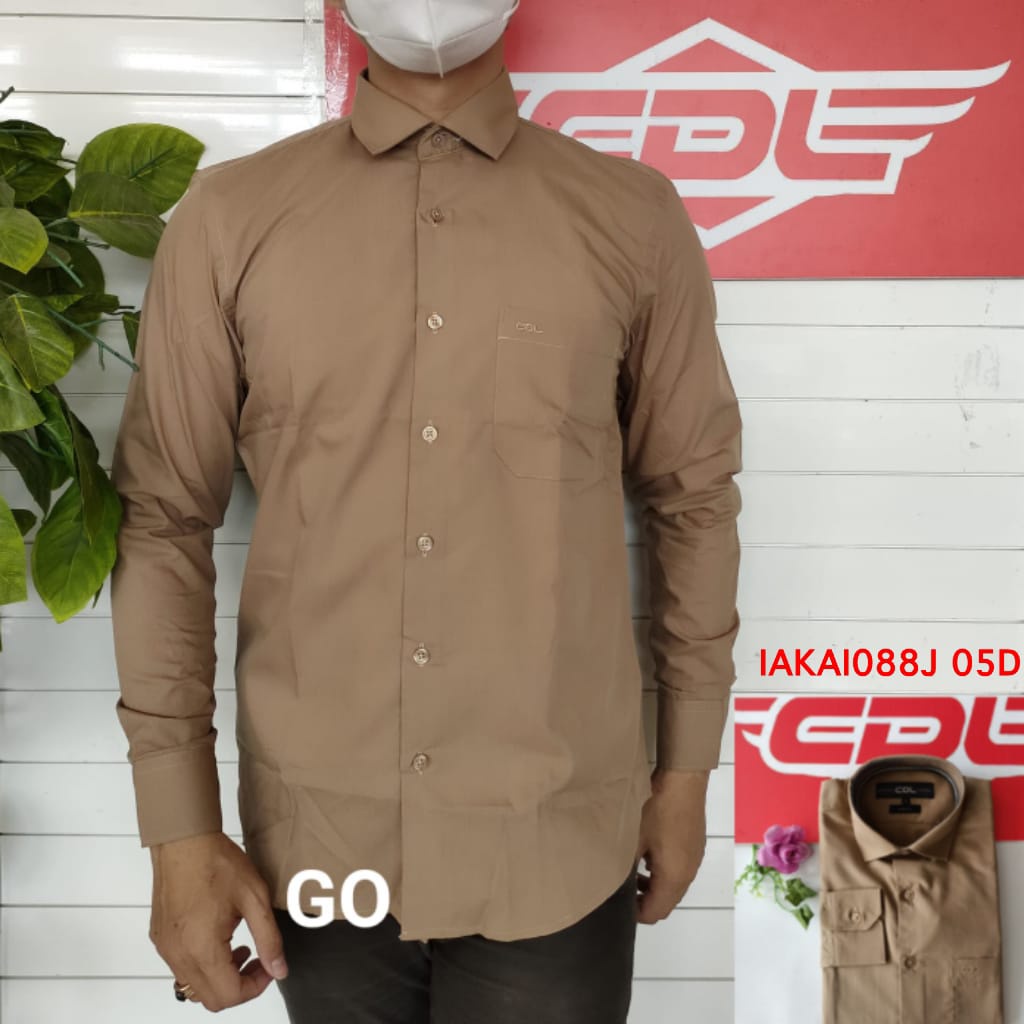 gos CDL (CARDINAL) KEMEJA FORMAL MOTIF SLIMFIT Pakaian Pria Atasan Kemeja Hem Lengan Panjang Original