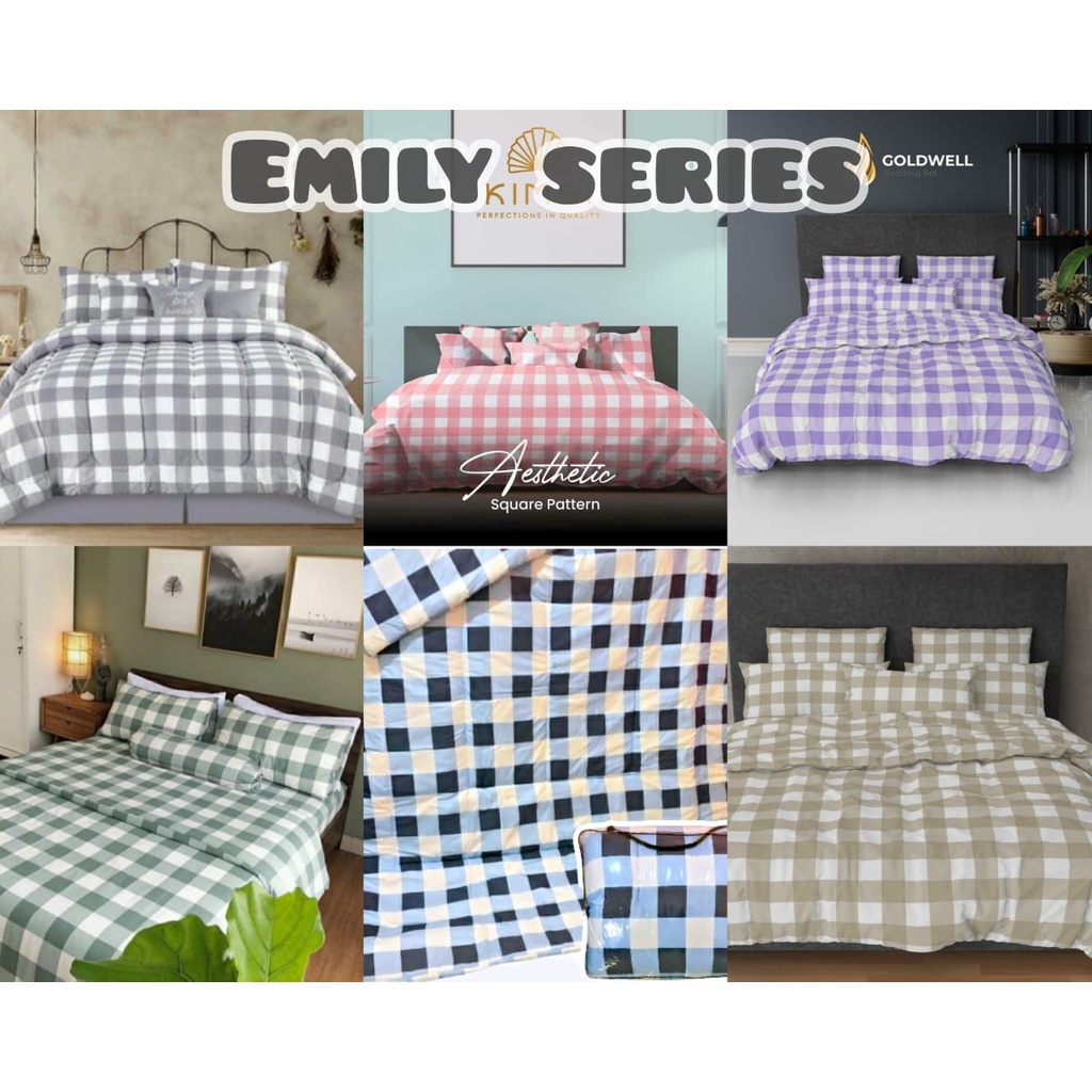 BEDCOVER SET AESTHETIC EMILY UKURAN 100X200X20 SAMPAI 200X200X20