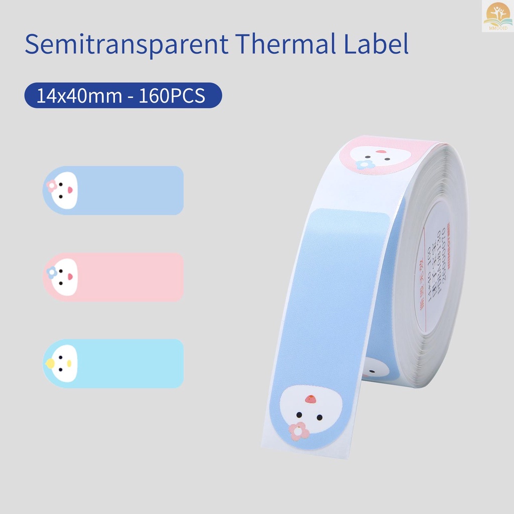 (MMOI) Niimbot Kertas Label Thermal Anti Air / Sobek 14x40mm 160 Lembar Untuk Printer D11 / D110 / D101