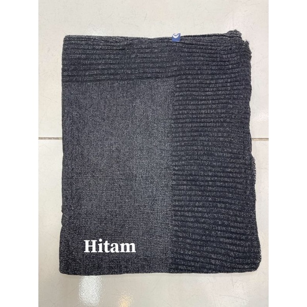 PASHMINA RAJUT GLITER / PASHMINA RAJUT PENGANTIN / PASHMINA PREMIUM-Hitam
