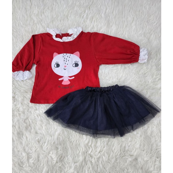 sofiebabyshop sett atasan tangan panjang tutu