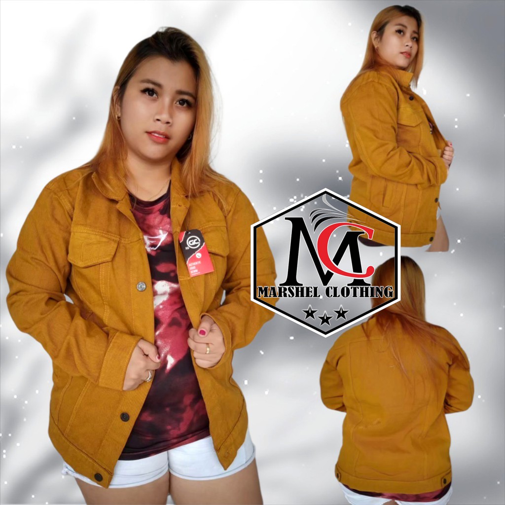 RCL - Jaket Jeans Oversize Warna Mocca - Jaket Jeans Cewek - Jaket Jeans Wanita - Jaket Jeans Oversize M-L-XL-XXL