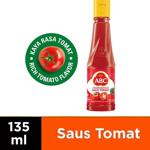 ABC Saos Sambal, Extra Pedas, Tomat, Kecap Manis, Inggris, Asin, Pedas, Cuka Botol 135 ml