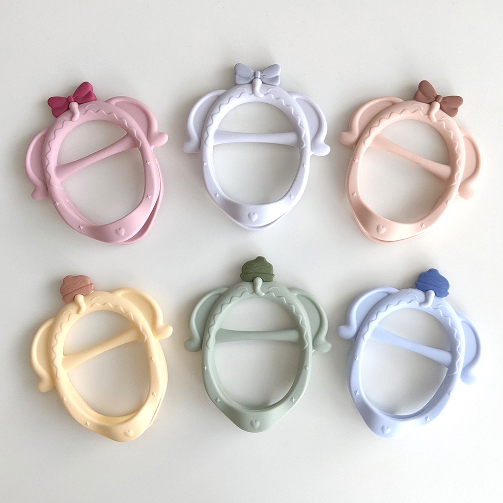 ZOEZOE Teether Silicone Baby Elephant Gigitan Bayi Bentuk Gelang Premium