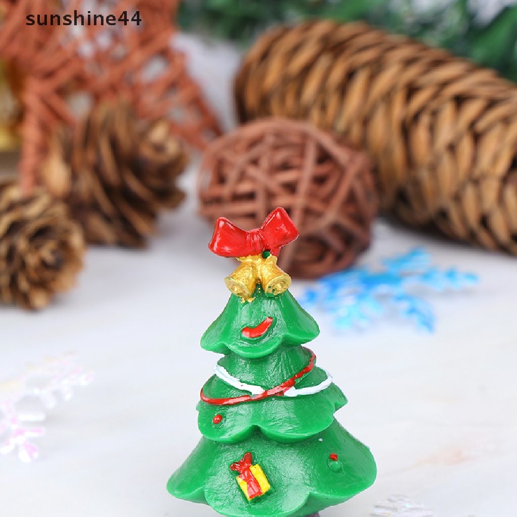 Sunshine Miniatur Pohon Natal Bahan Resin Untuk Dekorasi Taman Peri