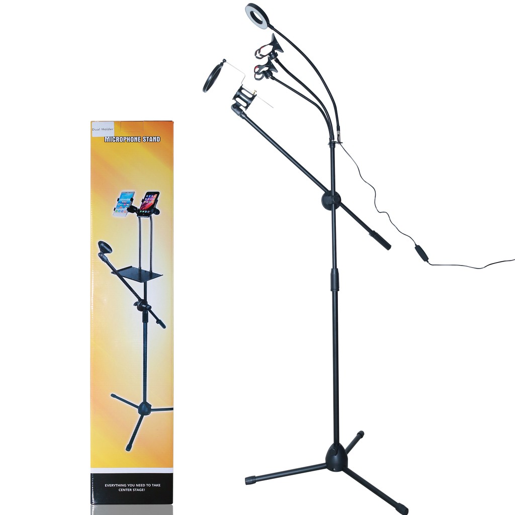 GoodCase - Stand Microphone Degree + Holder Hp Microphone Stand Lantai Dengan Banyak Varian