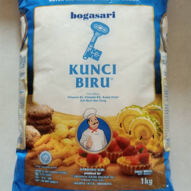 

Tepung terigu Kunci Biru Bogasari 1 kg