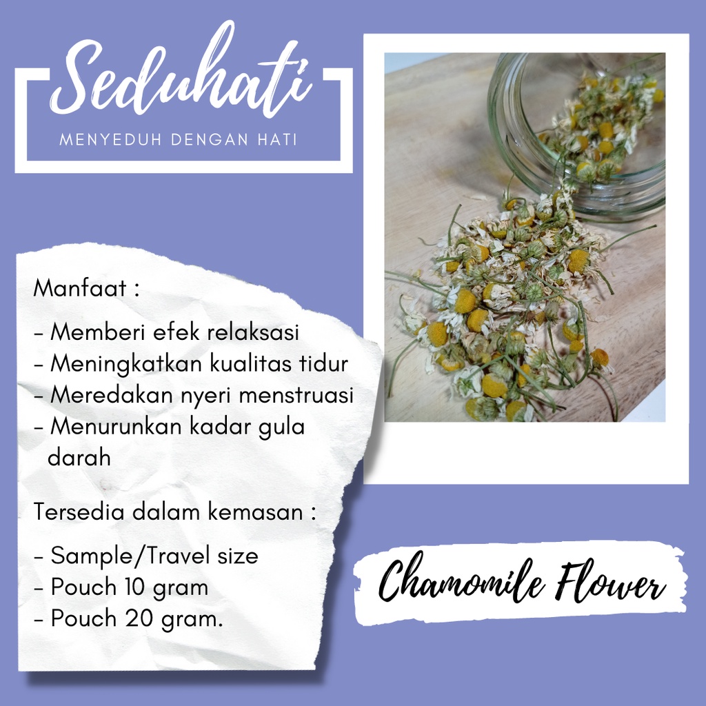

Seduhati Teh Bunga Kamomil/ Chamomile Flower Tea / Teh Bunga Herbal - Tea Tube/ Hampers/Hadiah Unik