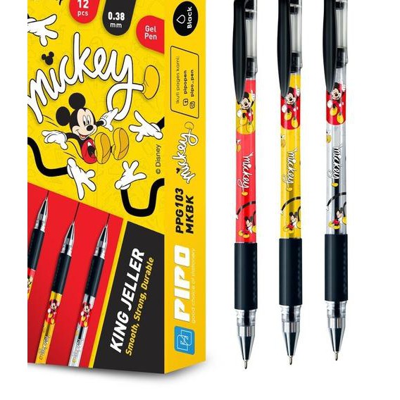 

SGI [PPG103] Pipo mkbk Mickey Mouse mata pena 0.38mm isi 12 Pcs Tinta Hitam Ready Stock