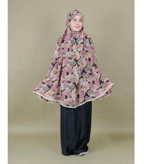 HWG Mukena anima terbaru anima motif sakura hitam terbaru ✅