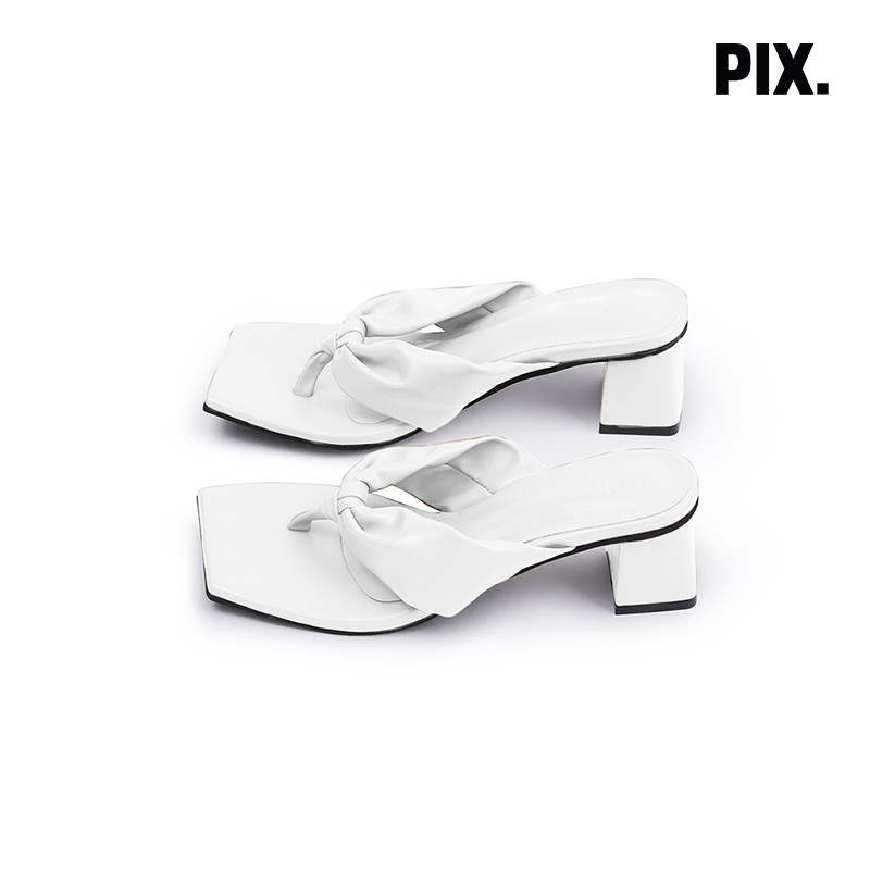 

Pixfootwear x Nasariastri White Daisy Sandal Block Heel Shoes Limited Edition