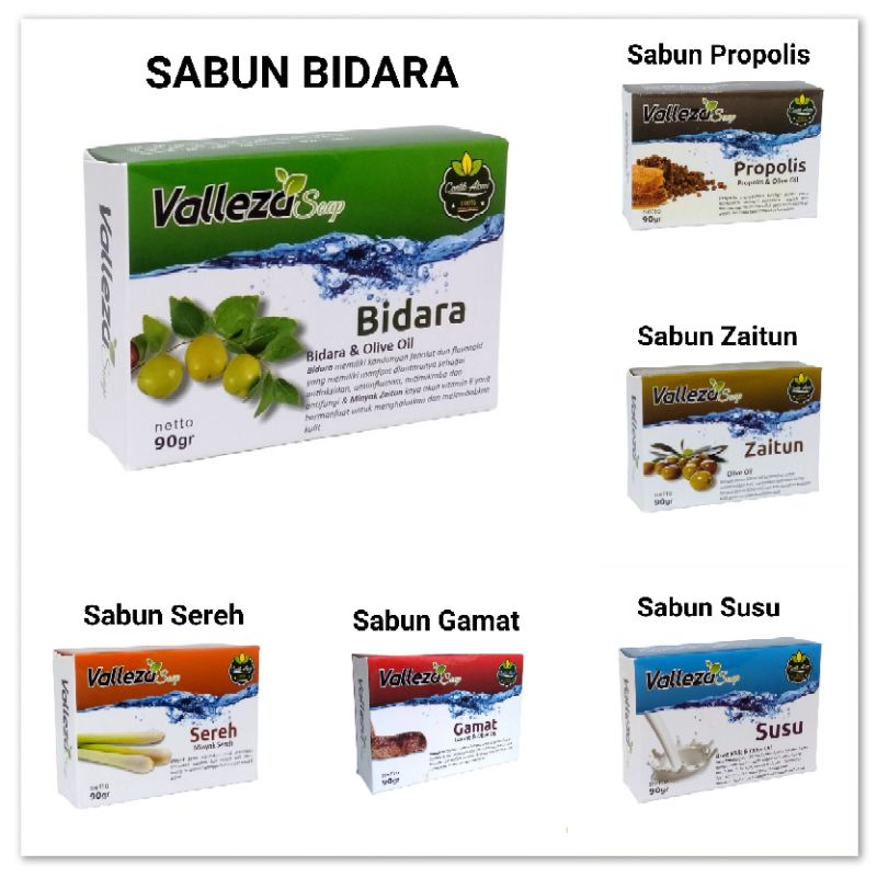 Sabun Bidara Valleza - Gamat - Susu - Sereh - Zaitun - Propolis - Kolagen dll