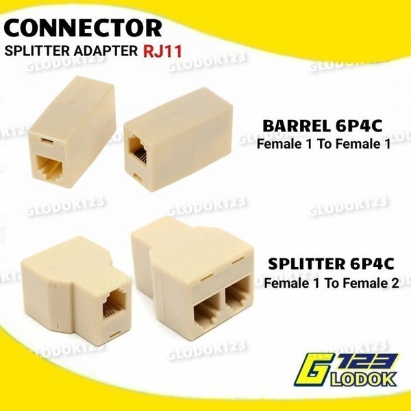 Sambungan Splitter ADSL Socket Soket Paralel Telepon Telpon RJ11 6P4C