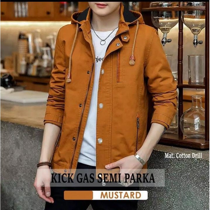 Jaket Parka Pria / Jaket Parka Korea / Jaket Parka Drill Kuning