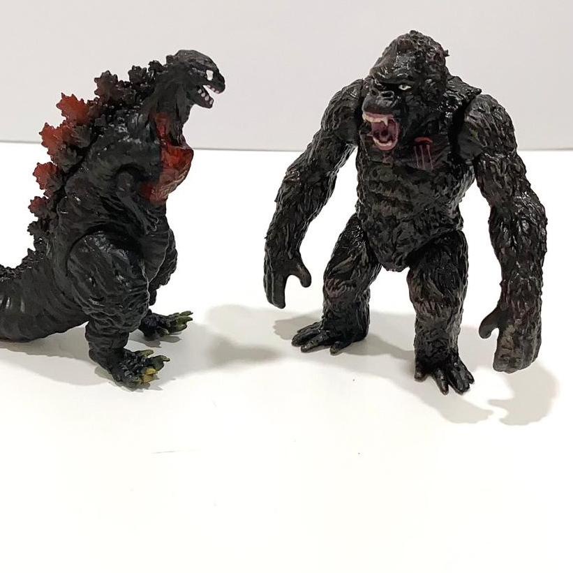☼ Godzila King Kong Set Pajangan Mainan Action Figure ۩