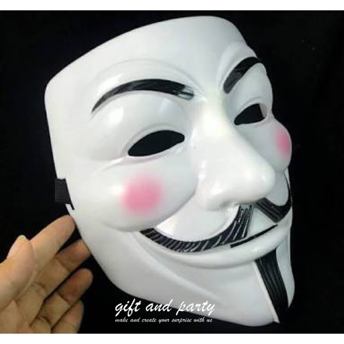 Topeng Anonymous Vendetta Guy Fawkes / Topeng anonymous putih