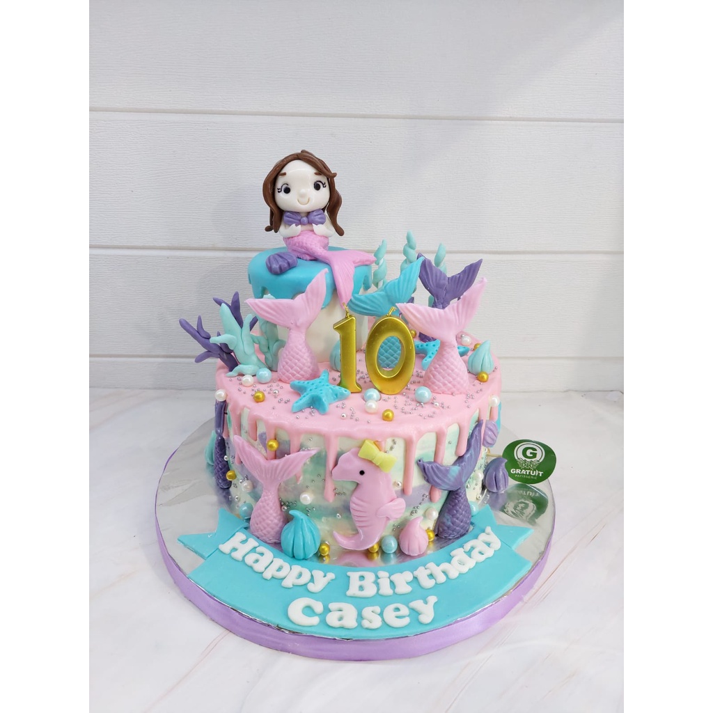 Jual kue ulang tahun mermaid 20cm | Shopee Indonesia