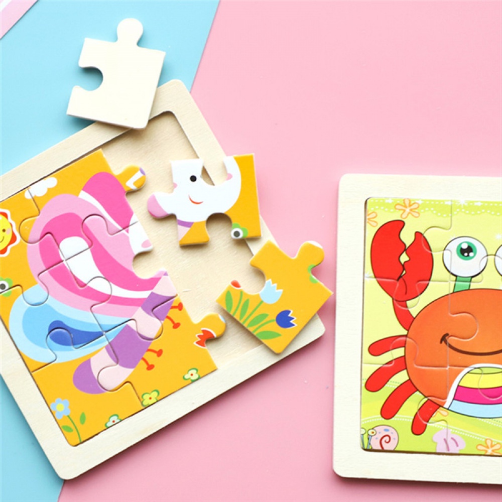 Mainan Puzzle jigzaw kayu kartun hewan mainan stimulasi anak | toys puzzle Kayu anak Mainan kayu edukasi anak | puzzle hewan