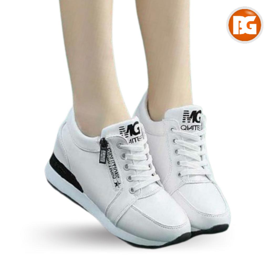 Sepatu Wanita MG Putih Kets Cewek Sport Olahraga Cats Korea Sneakers Putih Murah Terbaru
