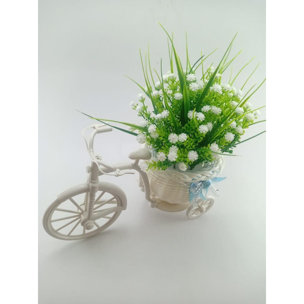 COD//BUNGA PLASTIK HIASAN RUANGAN ARTIFICIAL SET SEPEDA BS6616