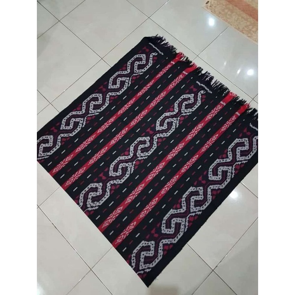 ELPHI Kain Tenun Toraja Hitam Salur Merah Kain Toraja
