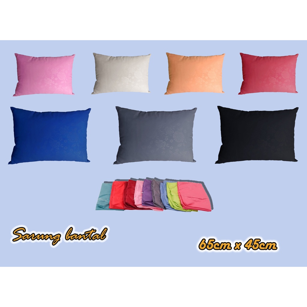 Sarung Bantal Polos Resleting Premium bahan lembut/ Sarung bantal katun