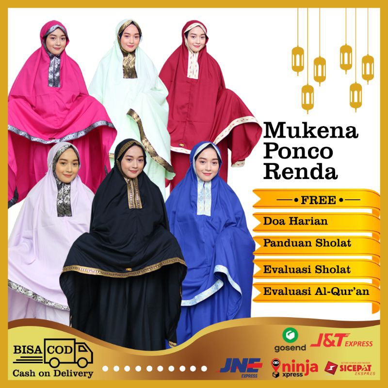 Mukena Dewasa Ponco Renda Rukuh Fashion Wanita Perlengkapan Sholat