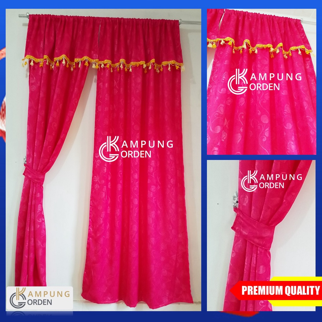 GORDEN SERUT PONI  RUMBAI  EMBOS TEBAL POLOS WARNA PINK FANTA PANJANG