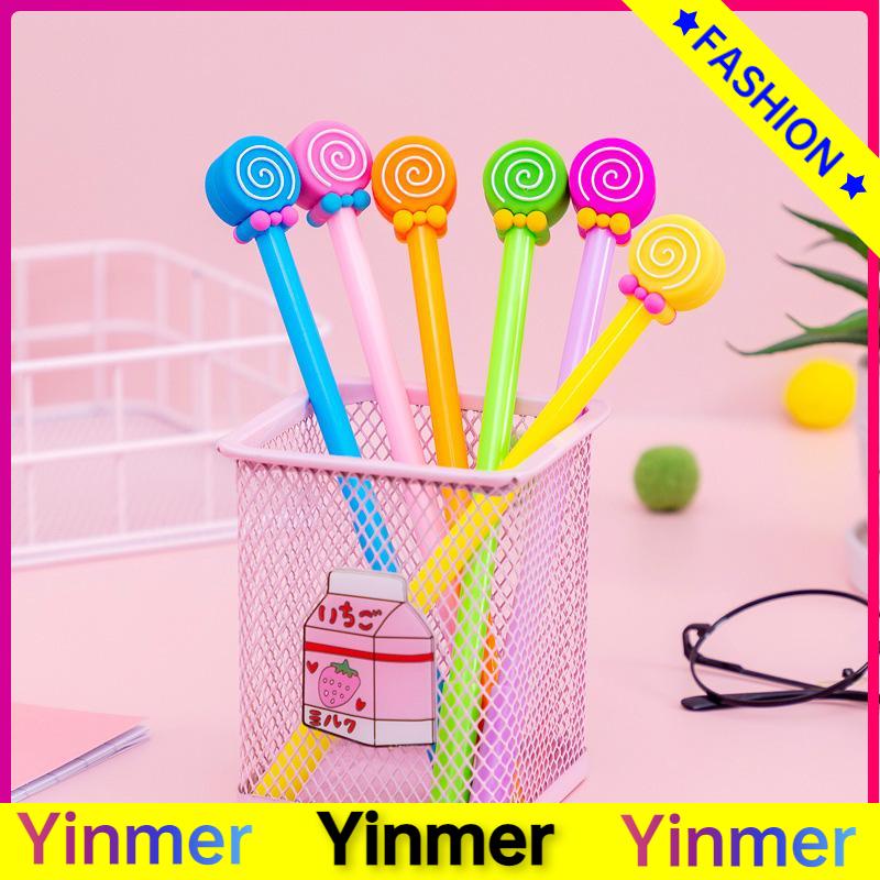 

COD✨ Kreatif kartun dasi lollipop gel pena pelajar pena pena alat tulis-Yinmer