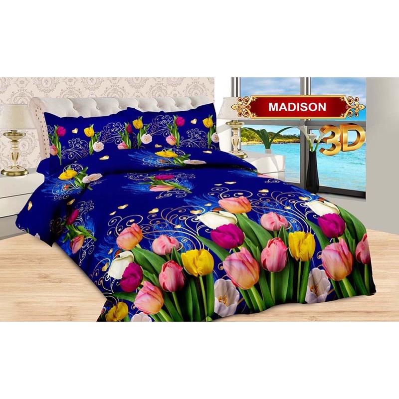 (BISACOD)SPREI BONITA DISPERSE UK 180 / 160 / 120*200 CM MOTIF MADISON BARANG ORIGINAL