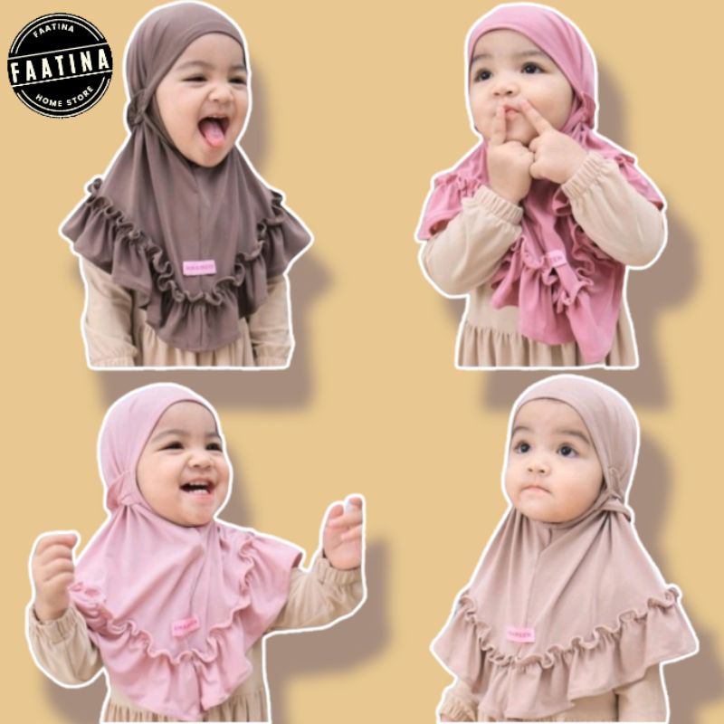 HJAB ANAK CARLA USIA 0-3 TAHUN | HIJAB BAYI CARLA TALI KRIWIL JERSEY PREMIUM | JILBAB ANAK BAYI CARLA BERGO