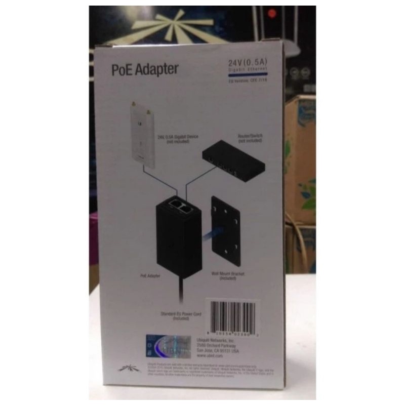 UBIQUITI Adaptor PoE 24V 0.5A Gigabit Ethernet