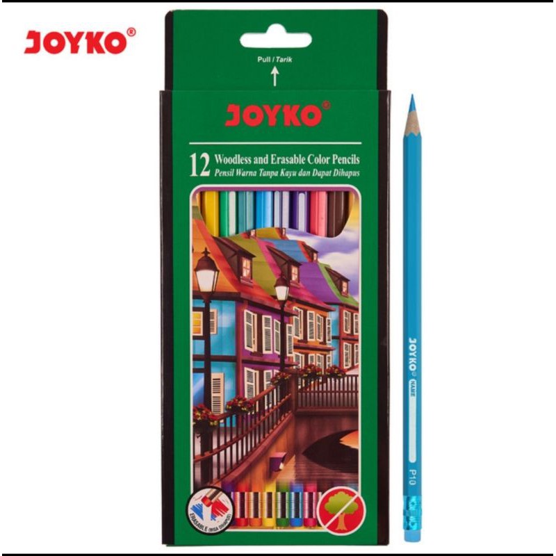 

Pensil warna joyko 12 woodless dapat dihapus