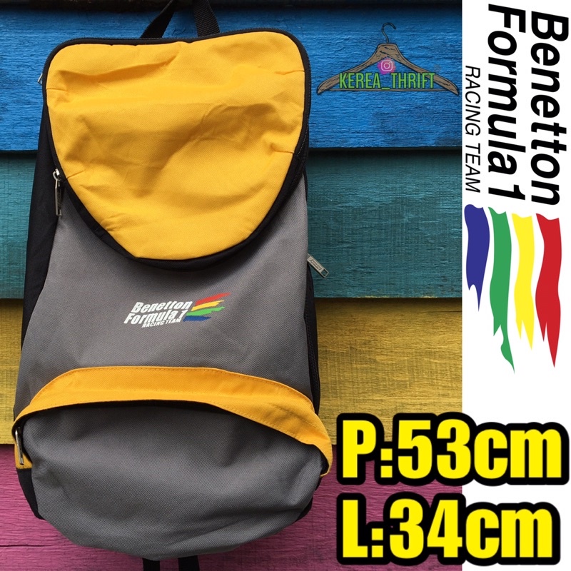 Back pack day pack tas ransel BENETTON FORMULA 1 RACING TEAM original second good condition