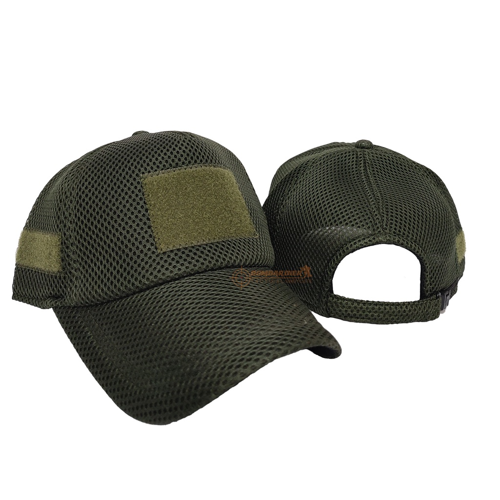 Topi import bahan berkualitas Velcro | Topi Army | Topi Tactical Topi basebal Jaring Polos Jala Bahan Double mes GRATIS NAMA