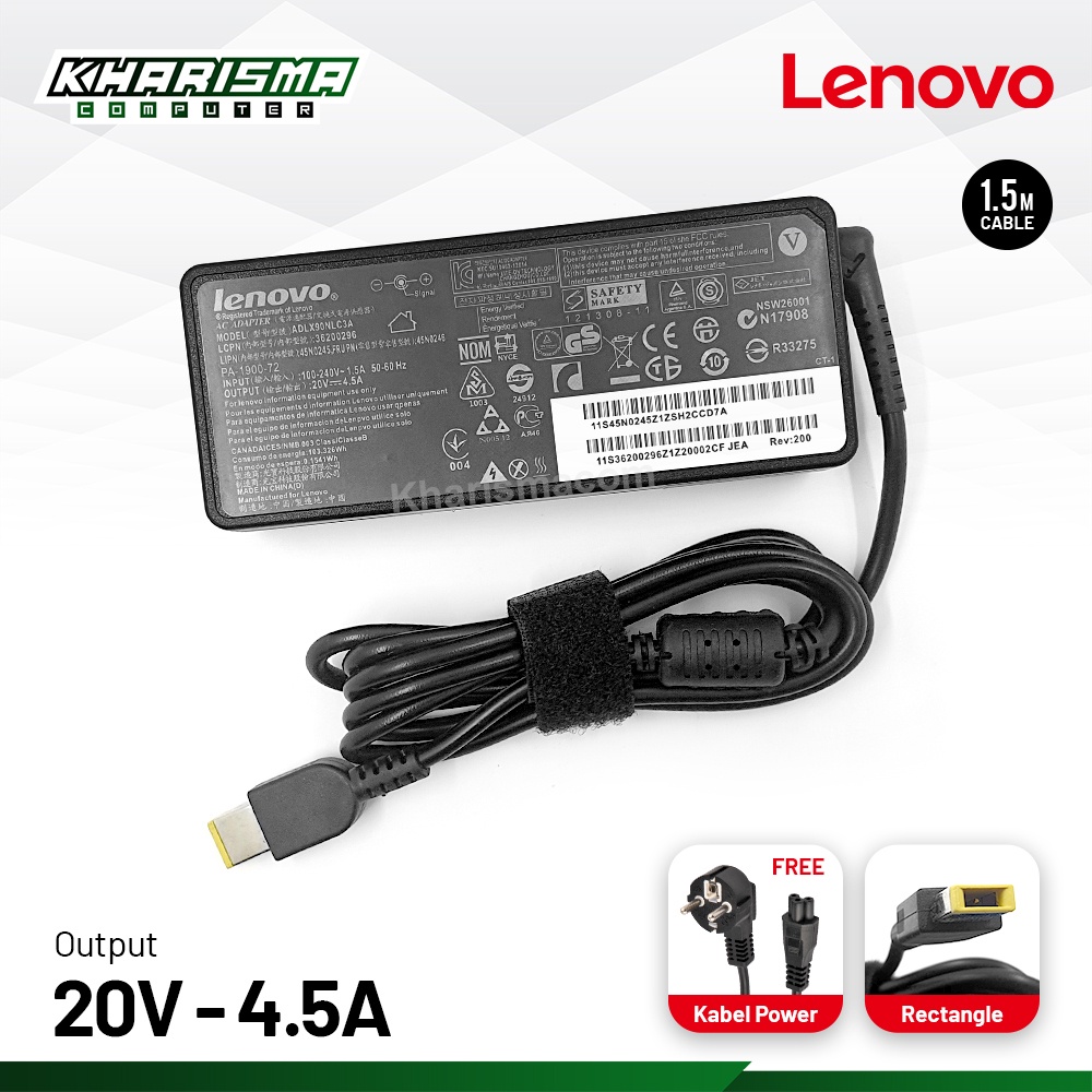 Adaptor Lenovo ORI 20V 4.5A Petak / Charger Laptop Lenovo