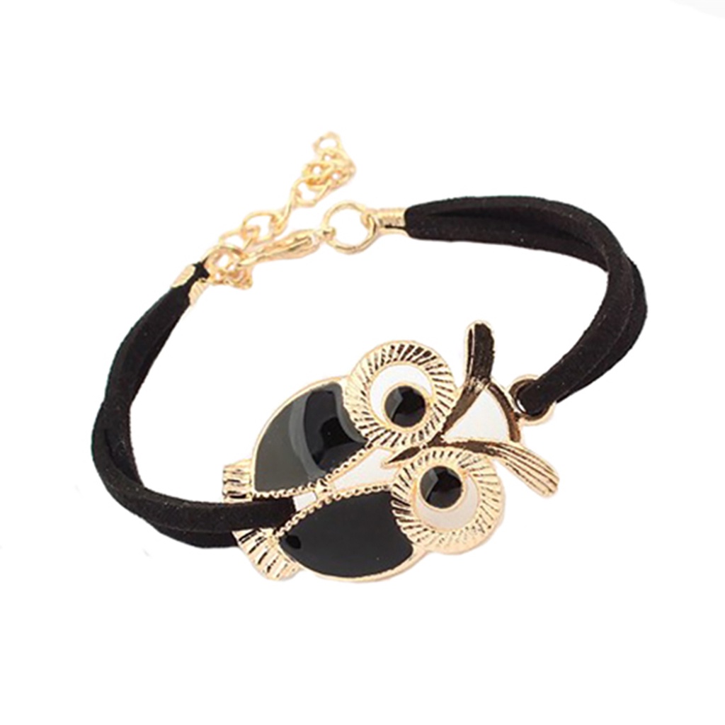 Hu Hu Hu Hu Hu Alat Bantu Pasang Kacamata♡ Gelang Liontin Burung Hantu Bahan Alloy Gaya Retro Untuk Wanita