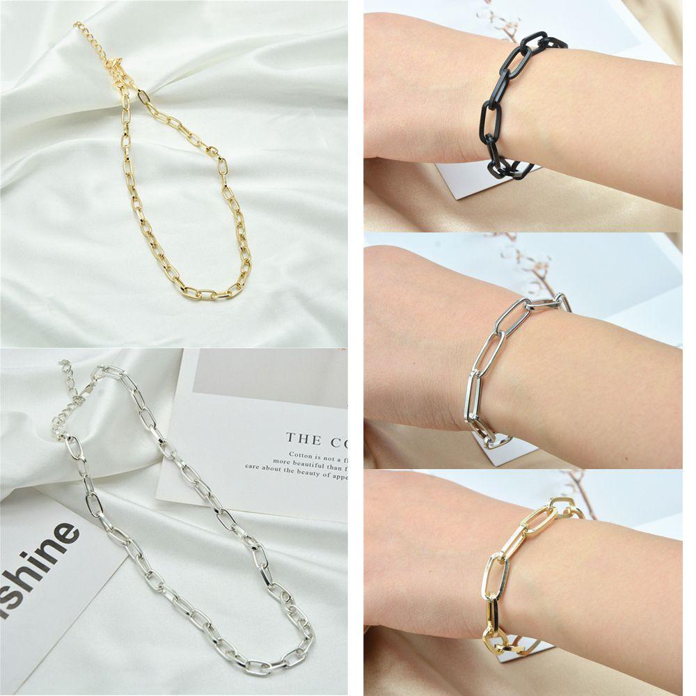 Kalung Rantai LILY Pria Wanita Rantai Tebal Perhiasan Menarik Grunge Collares Bracelet