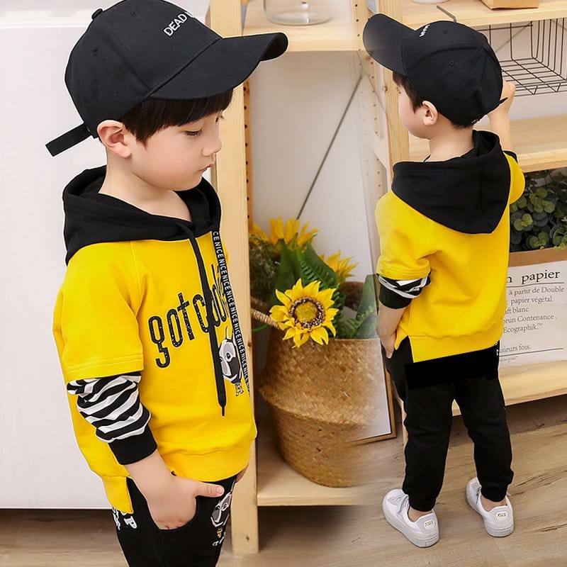 Plazababyku PASSWORD COOKIE HOODIE Setelan Sweater 1 - 7 Tahun Baju Anak BerKualitas